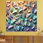 Iridescent Butterfly Garden Canvas Afdruk (Insitu (Woonkamer))