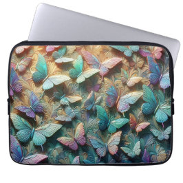 Iridescent Butterfly Garden Laptop Sleeve