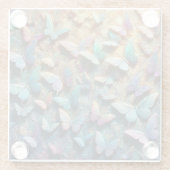 Iridescent Butterfly Garden Mousepad Glazen Onderzetter (Achterkant)