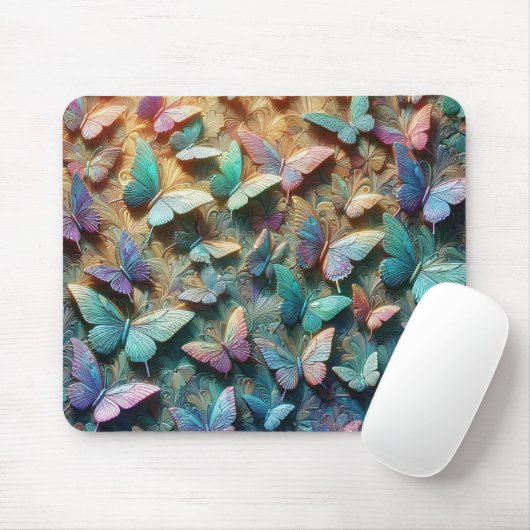 Iridescent Butterfly Garden Mousepad Muismat (Met muis)