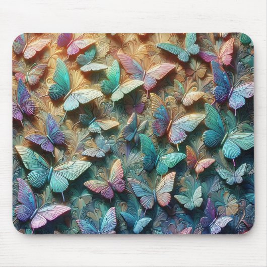 Iridescent Butterfly Garden Mousepad Muismat (Voorkant)