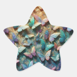 Iridescent Butterfly Garden Ster Sticker