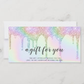 Iridescent cadeaukaart unicorn glitter druipt glaz (Voorkant)