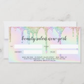 Iridescent cadeaukaart unicorn glitter druipt glaz (Achterkant)