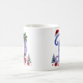 Iridescent Christmas Letter D with Snowman Koffiemok (Center)