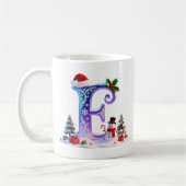 Iridescent Christmas Letter E with Snowman Koffiemok (Links)