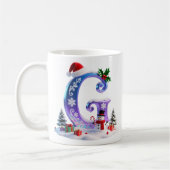 Iridescent Christmas Letter G with Snowman Koffiemok (Links)