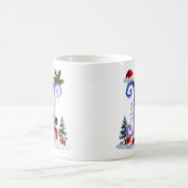 Iridescent Christmas Letter N with Snowman Koffiemok (Center)