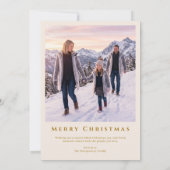 Iridescent Christmas Tree Watercolor Gold Stars Feestdagenkaart (Achterkant)