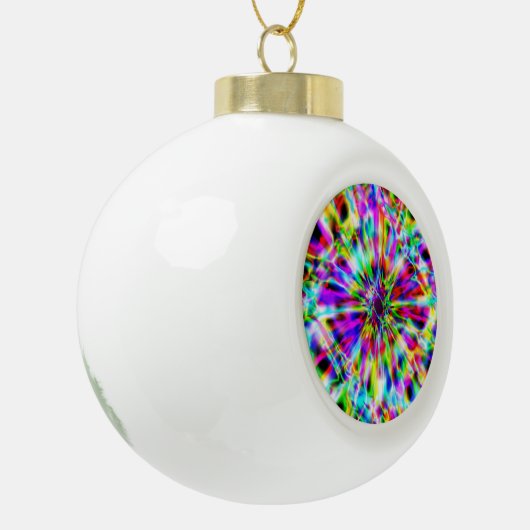 Iridescent Chrome Six Keramische Bal Ornament (Links)