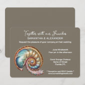 Iridescent Conch Shell Minimalist wedding Kaart (Voorkant / Achterkant)