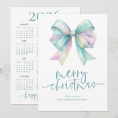 Iridescent Coquette 2026 Kalender Vrolijk Kerstfee Feestdagenkaart (Voorkant / Achterkant)