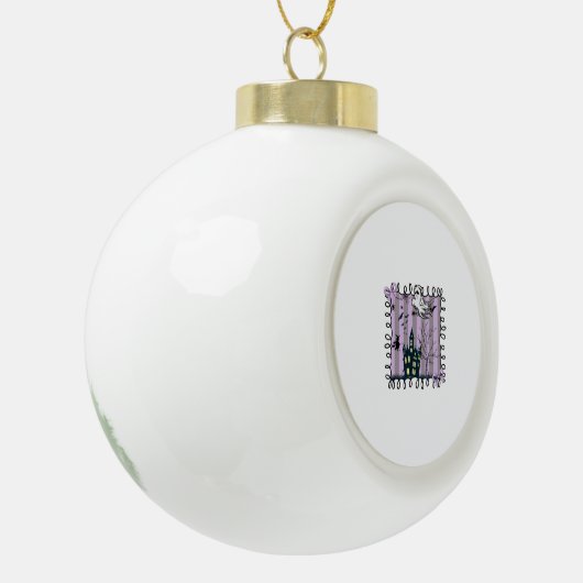 Iridescent Coquette Halloween Keramische Bal Ornament (Links)
