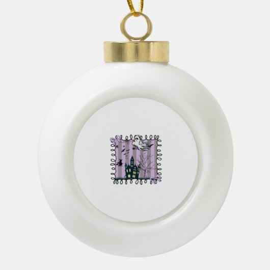 Iridescent Coquette Halloween Keramische Bal Ornament (Voorkant)