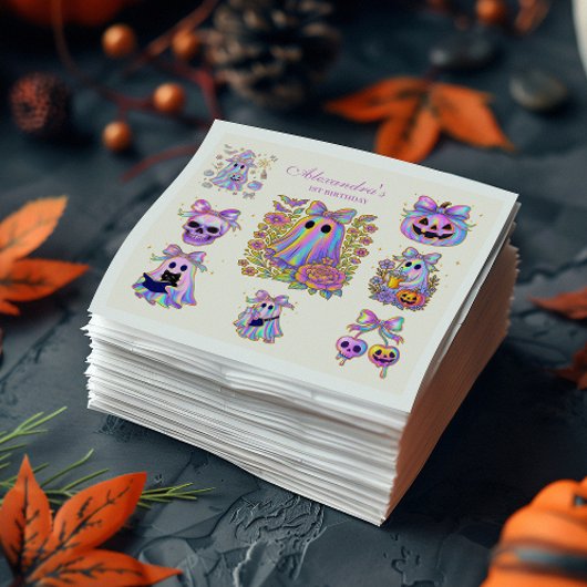 Iridescent Coquette Spooky ONE Halloween Servet