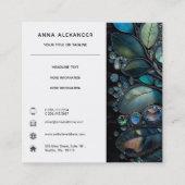 Iridescent Crystal Gemstenen, blauw, Blauwgroen, B Vierkante Visitekaartje (Achterkant)