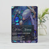 Iridescent Crystal Gemstenen, blauw, Blauwgroen, P Kaart (Staand voorkant)