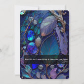 Iridescent Crystal Gemstenen, blauw, Blauwgroen, P Kaart (Achterkant)