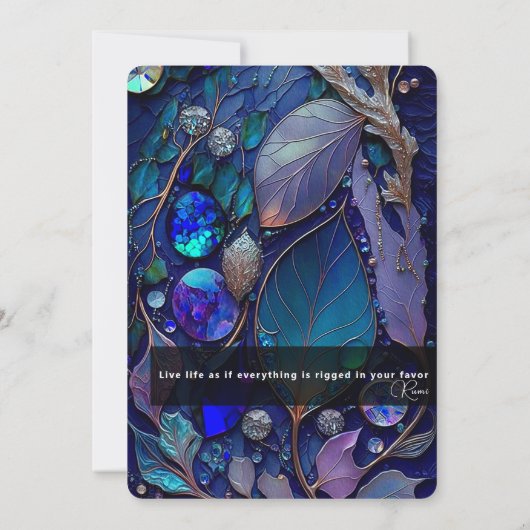 Iridescent Crystal Gemstenen, blauw, Blauwgroen, P Kaart (Achterkant)