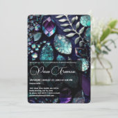 Iridescent Crystal Gemstenen, blauw, Blauwgroen, P Kaart (Staand voorkant)