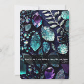 Iridescent Crystal Gemstenen, blauw, Blauwgroen, P Kaart (Achterkant)