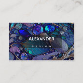 Iridescent Crystal Gemstenen, blauw, Blauwgroen, P Visitekaartje (Voorkant)