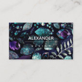 Iridescent Crystal Gemstenen, blauw, Blauwgroen, P Visitekaartje (Voorkant)