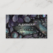 Iridescent Crystal Gemstenen, blauw, Blauwgroen, P Visitekaartje (Voorkant)