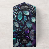 Iridescent Crystal Gemstenen, blauw, lavender All In One Uitnodiging (Buitenkant)