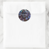 Iridescent Crystal Gemstenen, blauw, lavender Ronde Sticker (Tas)