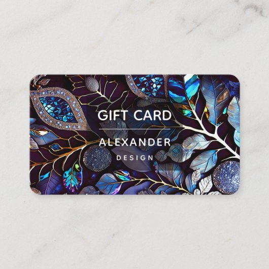 Iridescent Crystal Gemstenen, blauw, lavender Visitekaartje (Voorkant)