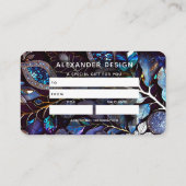 Iridescent Crystal Gemstenen, blauw, lavender Visitekaartje (Achterkant)