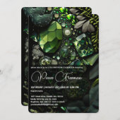 Iridescent Crystal Gemstenen, Green,Moss, Kaart (Voorkant / Achterkant)