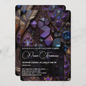 Iridescent Crystal Gemstenen, Paars, Violet, Gold Kaart (Voorkant / Achterkant)