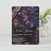 Iridescent Crystal Gemstenen, Paars, Violet, Gold Kaart (Staand voorkant)