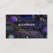 Iridescent Crystal Gemstenen, Paars, Violet, Gold Visitekaartje (Voorkant)