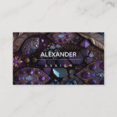 Iridescent Crystal Gemstenen, Paars, Violet, Gold Visitekaartje (Voorkant)