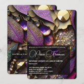 Iridescent Crystal Gemstenen, roze, Fuchsia, Gold Kaart (Voorkant / Achterkant)