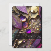 Iridescent Crystal Gemstenen, roze, Fuchsia, Gold Kaart (Achterkant)