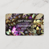 Iridescent Crystal Gemstenen, roze, Fuchsia, Gold Visitekaartje (Voorkant)