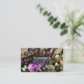 Iridescent Crystal Gemstenen, roze, Fuchsia, Gold Visitekaartje (Staand voorkant)