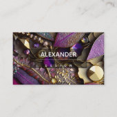 Iridescent Crystal Gemstenen, roze, Fuchsia, Gold Visitekaartje (Voorkant)