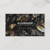 Iridescent Crystal Gemstenen, zwart, ebony, goud Visitekaartje (Voorkant)