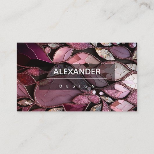 Iridescent Crystal Gemstone, roze Visitekaartje (Voorkant)