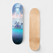 Iridescent Crystal Island Energy Station Jelly UFO Persoonlijk Skateboard (Voorkant)