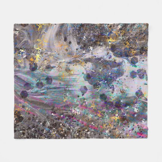 Iridescent Crystal Marble Galaxy Fleece Deken (Voorkant (Horizontaal))