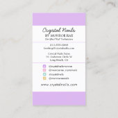Iridescent Crystal Nail-technicus Beauty Salon Bu Visitekaartje (Achterkant)