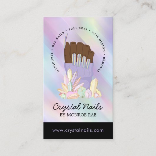 Iridescent Crystal Nail-technicus Beauty Salon Bu Visitekaartje (Voorkant)