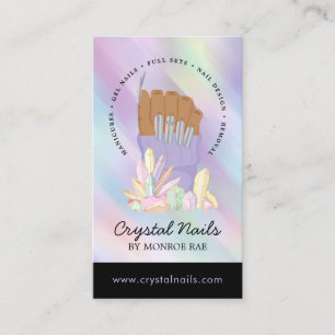 Iridescent Crystal Nail-technicus Beauty Salon Visitekaartje