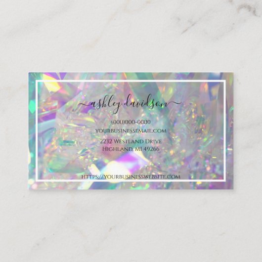 Iridescent Crystal | Nail-technicus Visitekaartje (Achterkant)